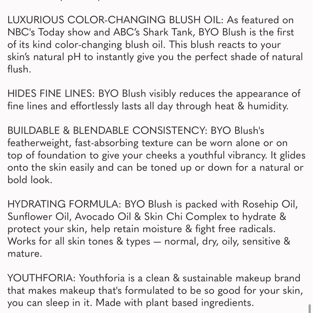 NIB TikTok Famous SHARK TANK Youthforia BYO BLUSH Changing Blush Oil Youth Foria - Picture 8 of 9